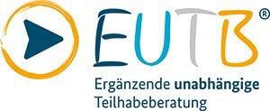 An dieser Stelle ist ein Bild. Es ist das Logo der EUTB. Links befindet sich ein blaues Dreieck. Das Dreieck zeigt mit einer Spitze nach rechts. Das Dreieck ist von einem orangefarbenen Kreis umschlossen. Rechts neben dem Kreis stehen die Buchstaben E, U, T, B. Das E ist dunkelblau, das U Türkis, das T grau und das B ist orange. Hier ist das Bild zu ende.